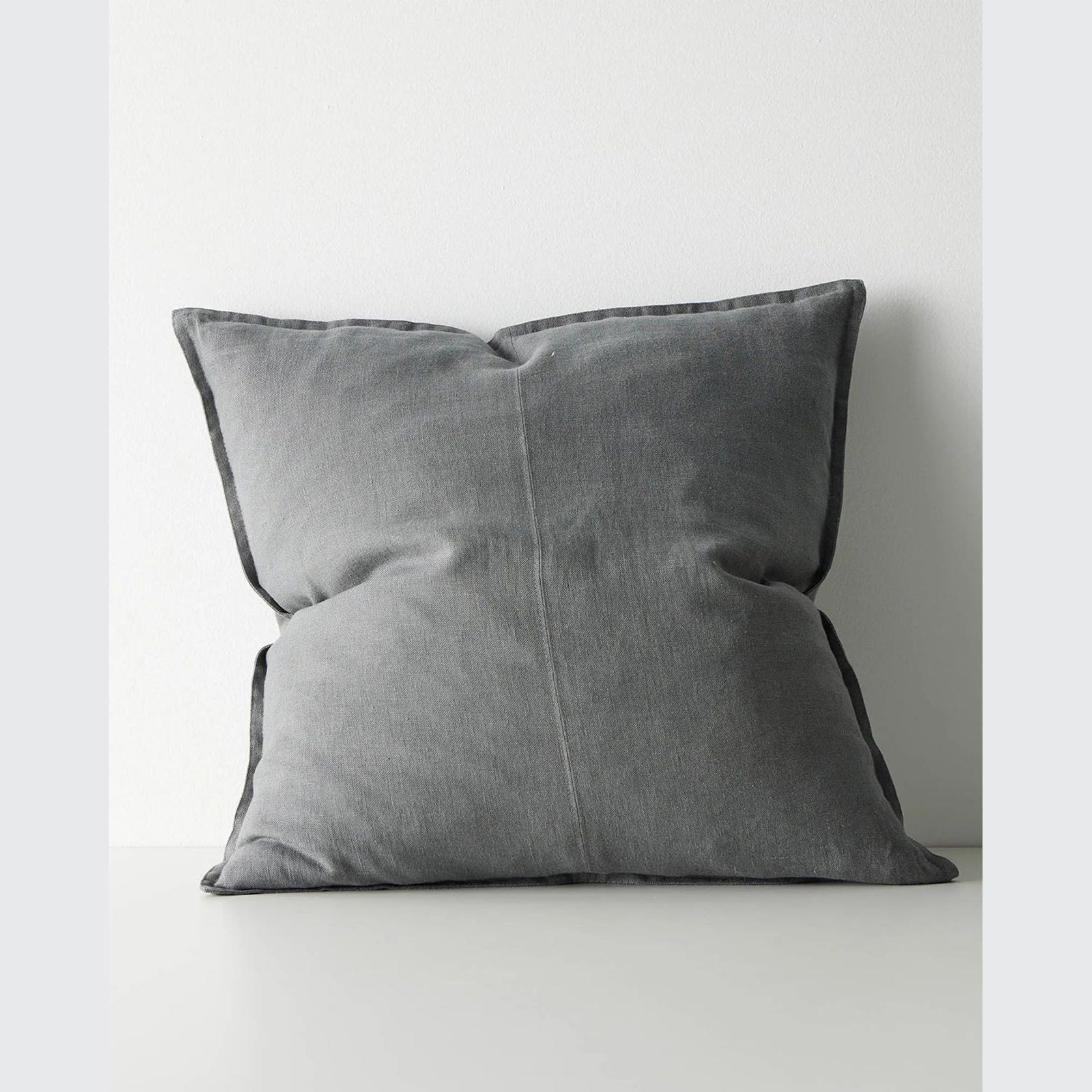 Weave European Linen Como Cushion - Steel | Three Sizes gallery detail image