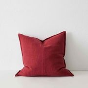 Weave Home European Linen Como Cushion - Rhubarb | Square and Lumbar | Three Sizes gallery detail image