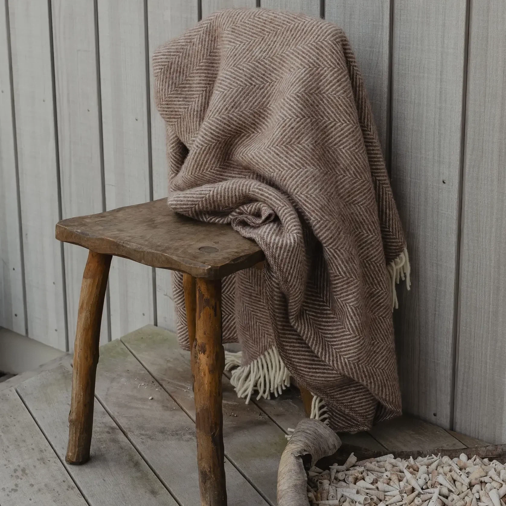 Weave Home Magnus Throw Blanket - Cocoa | 100% Wool gallery detail image
