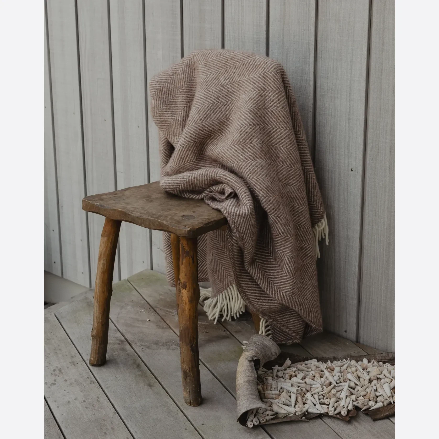 Weave Home Magnus Throw Blanket - Cocoa | 100% Wool gallery detail image