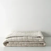 Ravello Linen Coverlet - Bone by Weave Home gallery detail image