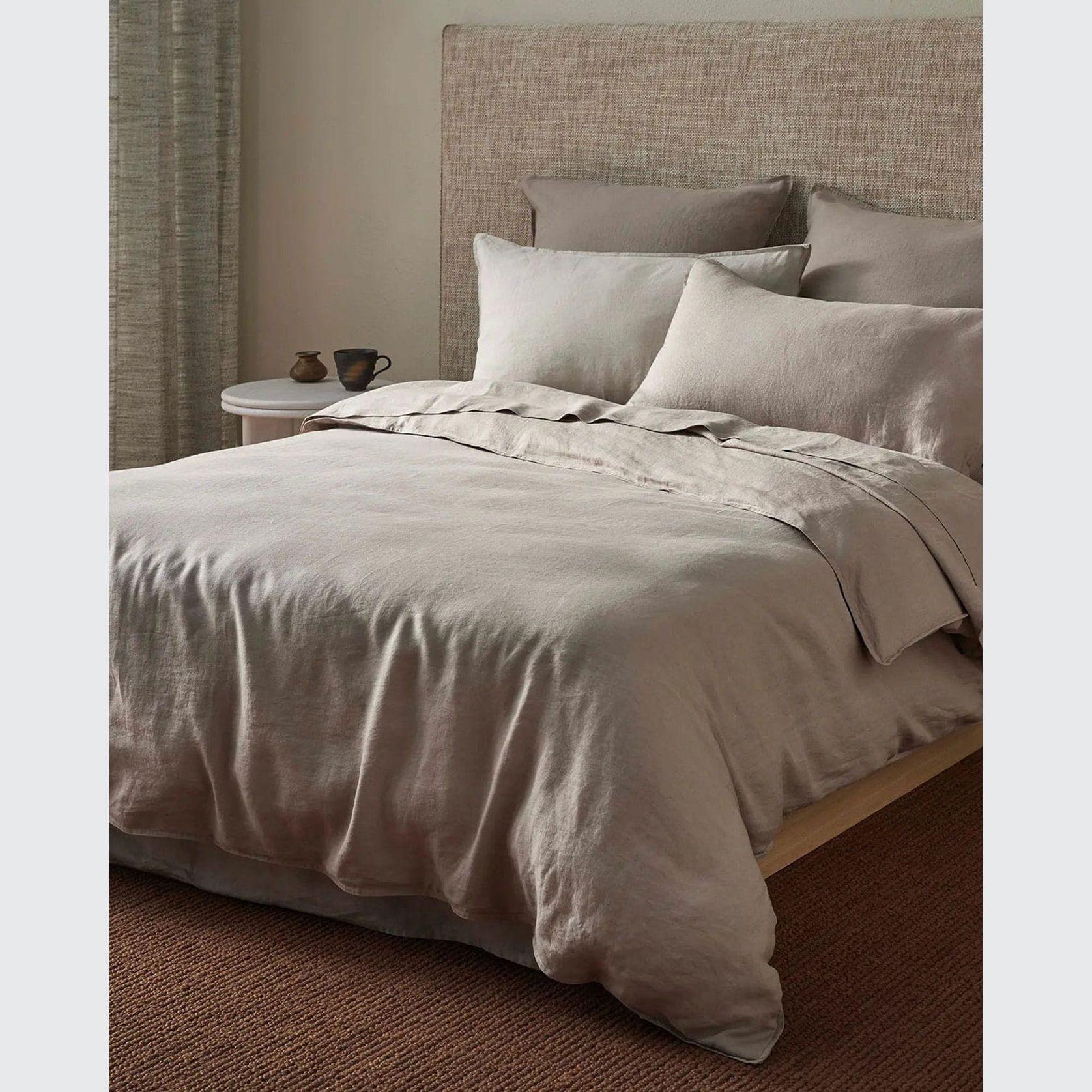 Ravello Linen Flat Sheet - Pebble | Weave Home gallery detail image