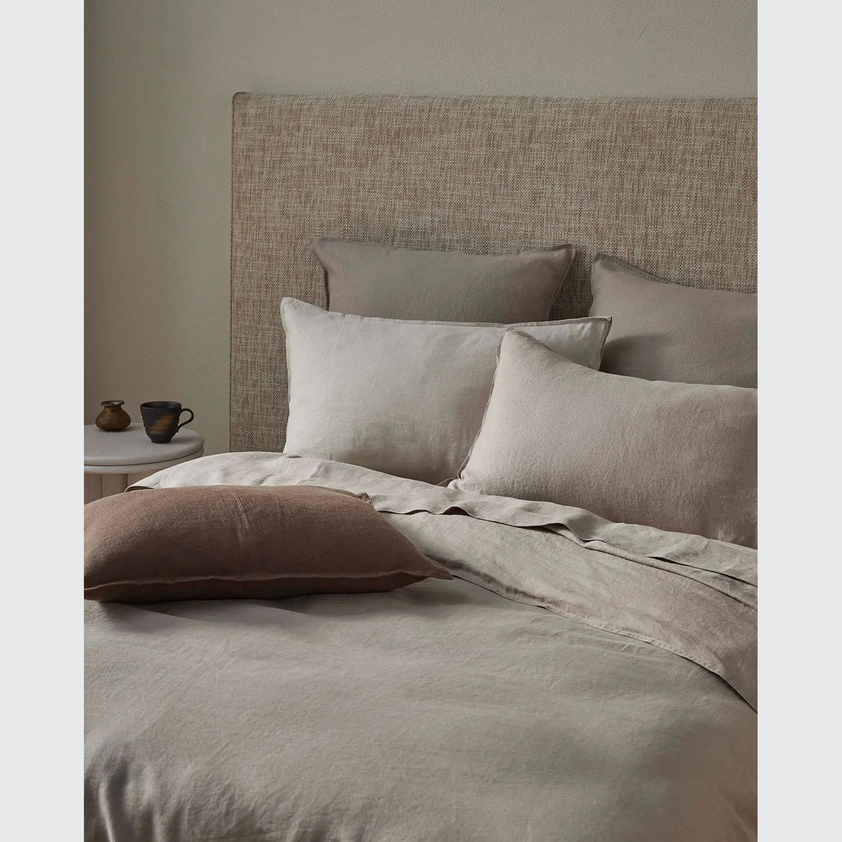 Ravello Linen Flat Sheet - Pebble | Weave Home gallery detail image