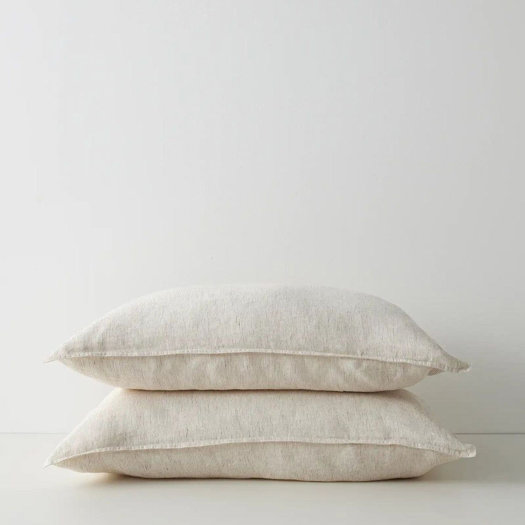 Ravello Linen Fitted Sheet - Savanna Pinstripe | Weave Home gallery detail image