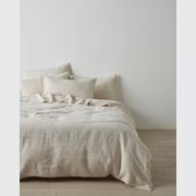 Ravello Linen Fitted Sheet - Savanna Pinstripe | Weave Home gallery detail image