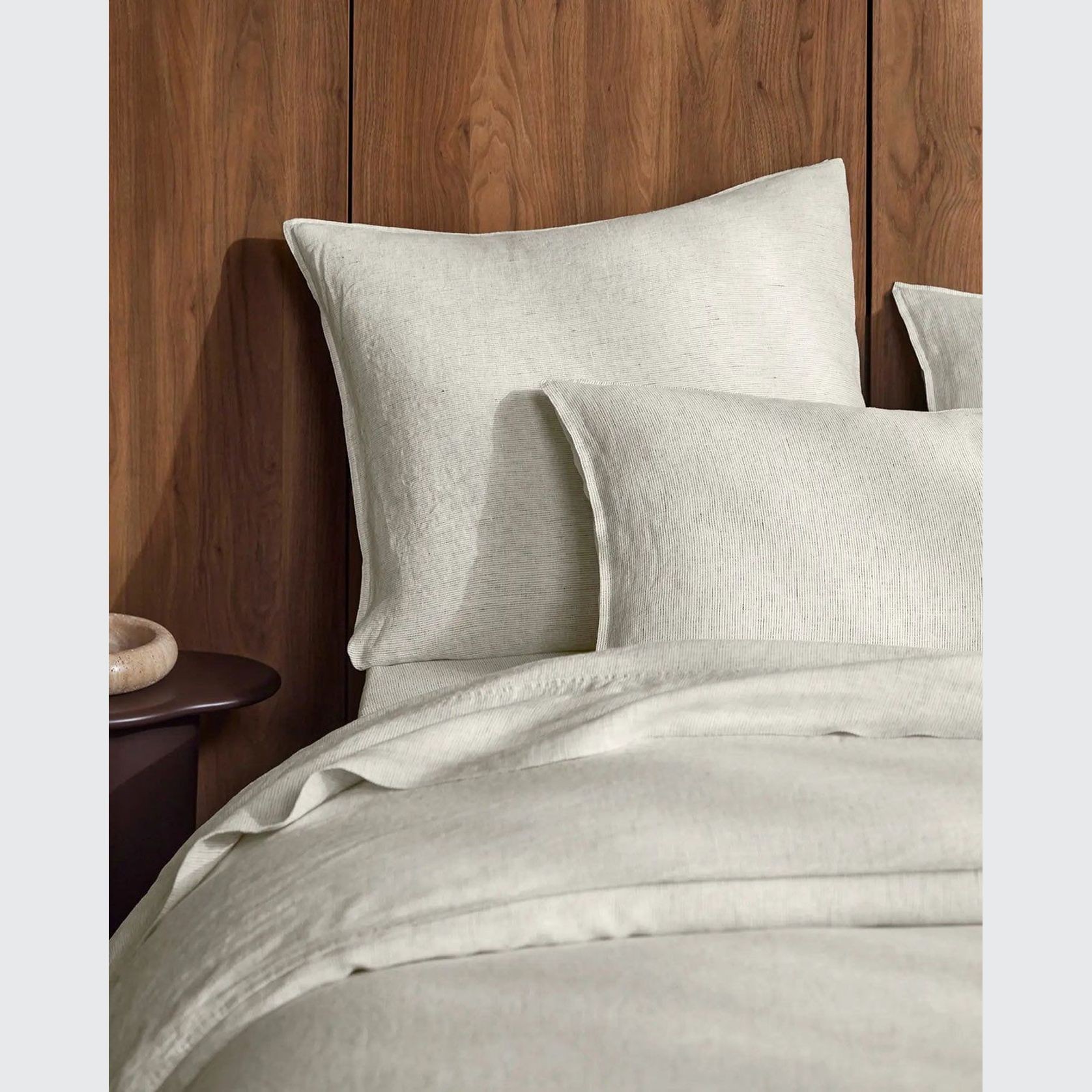 Ravello Linen Fitted Sheet - Savanna Pinstripe | Weave Home gallery detail image