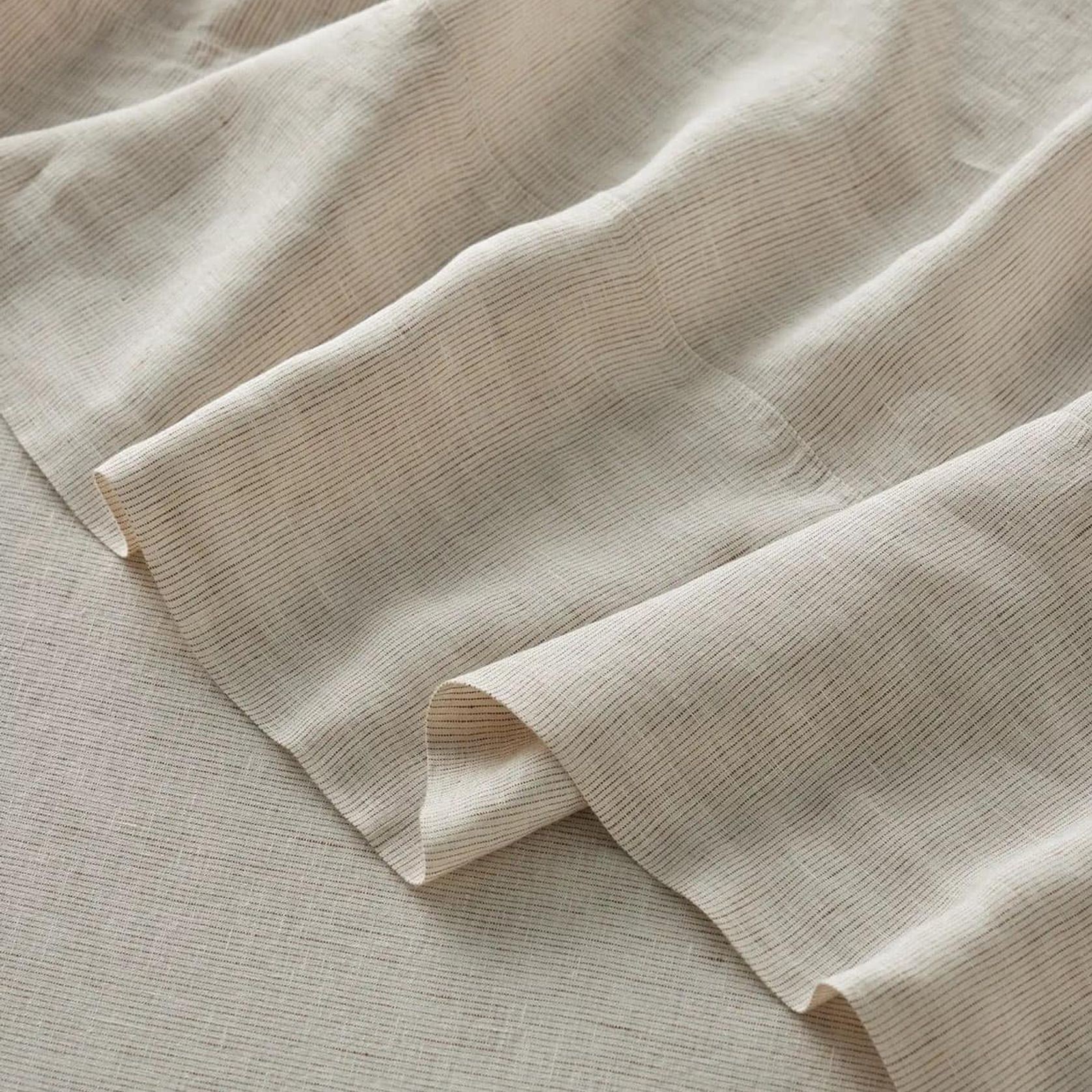 Ravello Linen Flat Sheet - Savanna Pinstripe | Weave Home gallery detail image