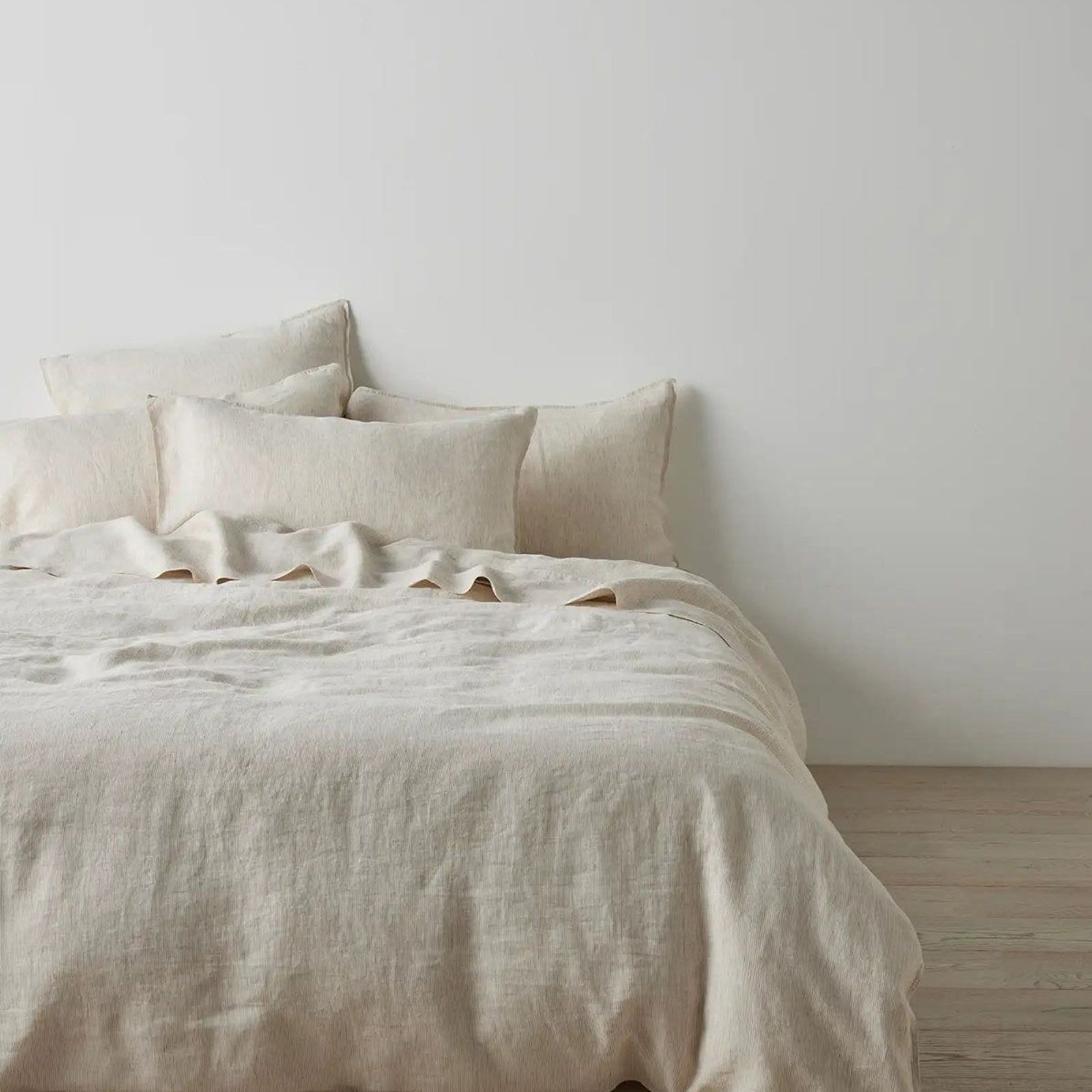 Ravello Linen Flat Sheet - Savanna Pinstripe | Weave Home gallery detail image