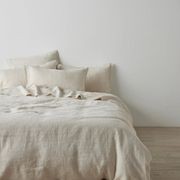 Ravello Linen Flat Sheet - Savanna Pinstripe | Weave Home gallery detail image