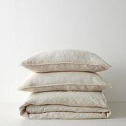 Ravello Linen Flat Sheet - Savanna Pinstripe | Weave Home gallery detail image