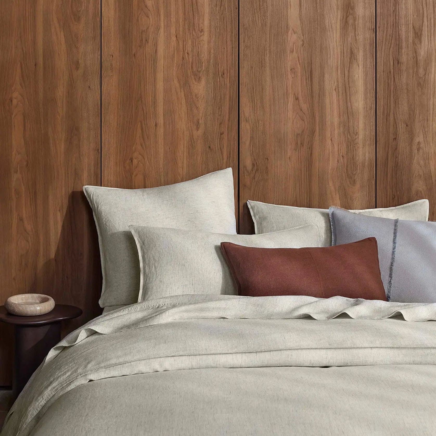 Ravello Linen Flat Sheet - Savanna Pinstripe | Weave Home gallery detail image
