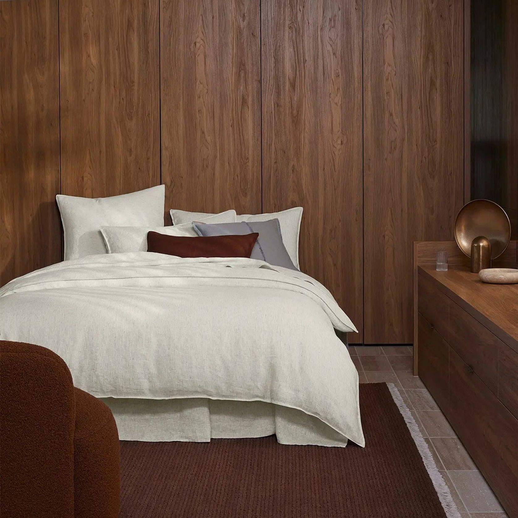 Ravello Linen Flat Sheet - Savanna Pinstripe | Weave Home gallery detail image