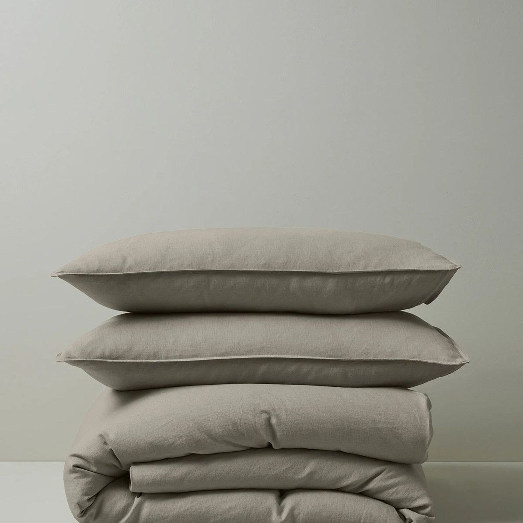Ravello Linen Pillowcases - Pebble | Standard, King, or Euro gallery detail image