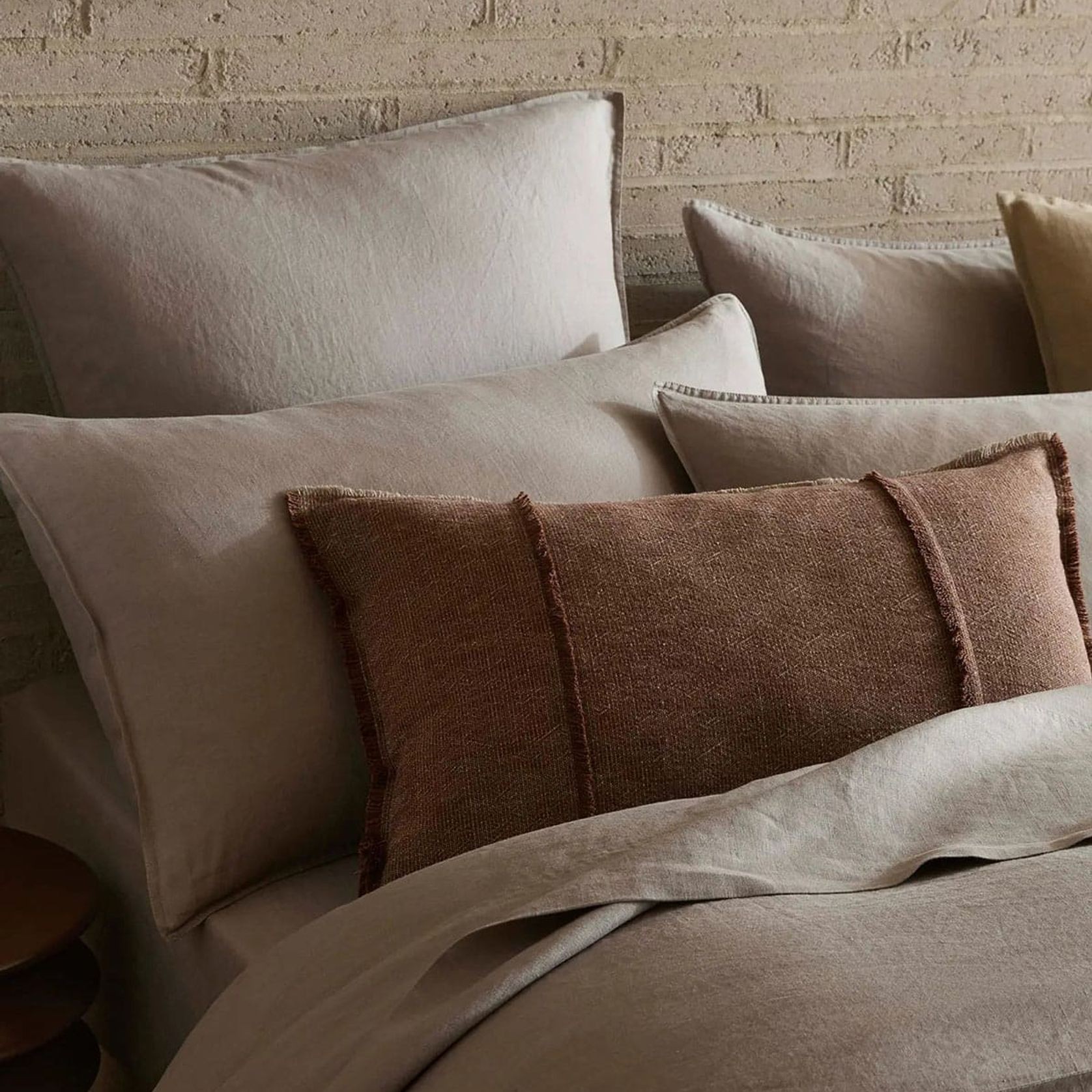 Ravello Linen Pillowcases - Pebble | Standard, King, or Euro gallery detail image