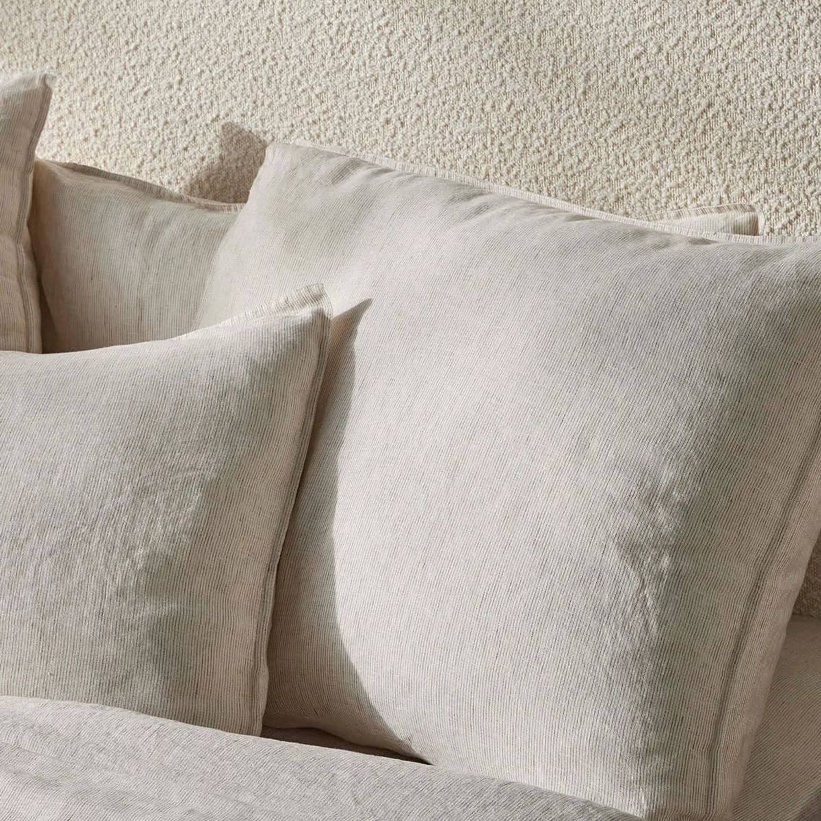 Ravello Linen Pillowcases - Savanna Pinstripe | Standard, King, or Euro gallery detail image