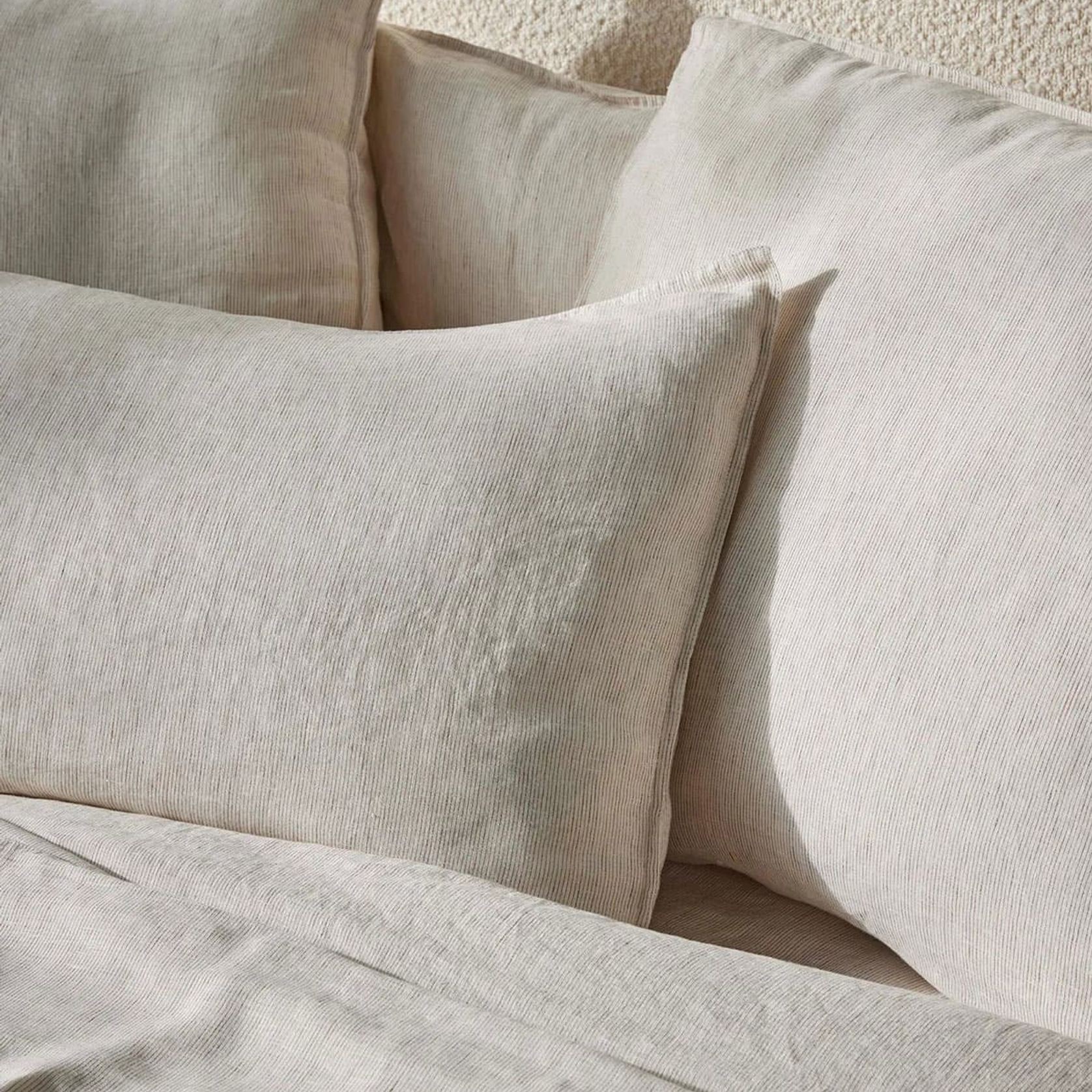 Ravello Linen Pillowcases - Savanna Pinstripe | Standard, King, or Euro gallery detail image