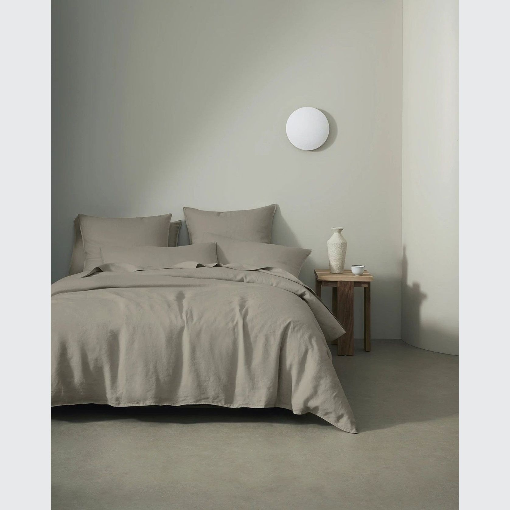 Ravello Linen Quilt Cover - Pebble | Weave Home gallery detail image