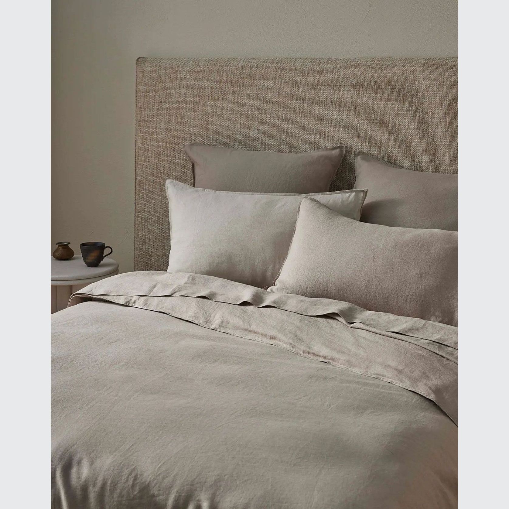 Ravello Linen Quilt Cover - Pebble | Weave Home gallery detail image