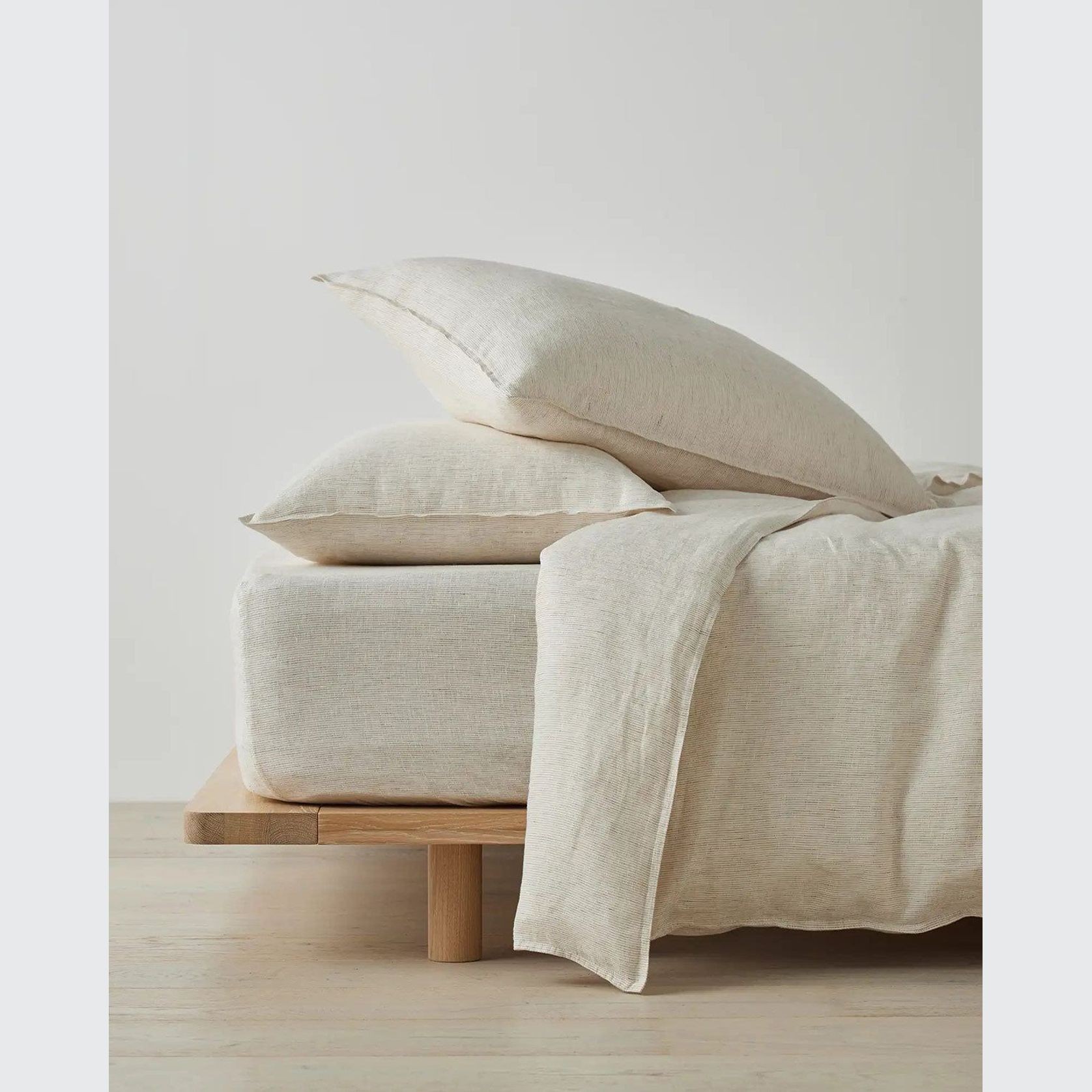 Ravello Linen Quilt Cover - Savanna Pinstripe| Weave Home gallery detail image