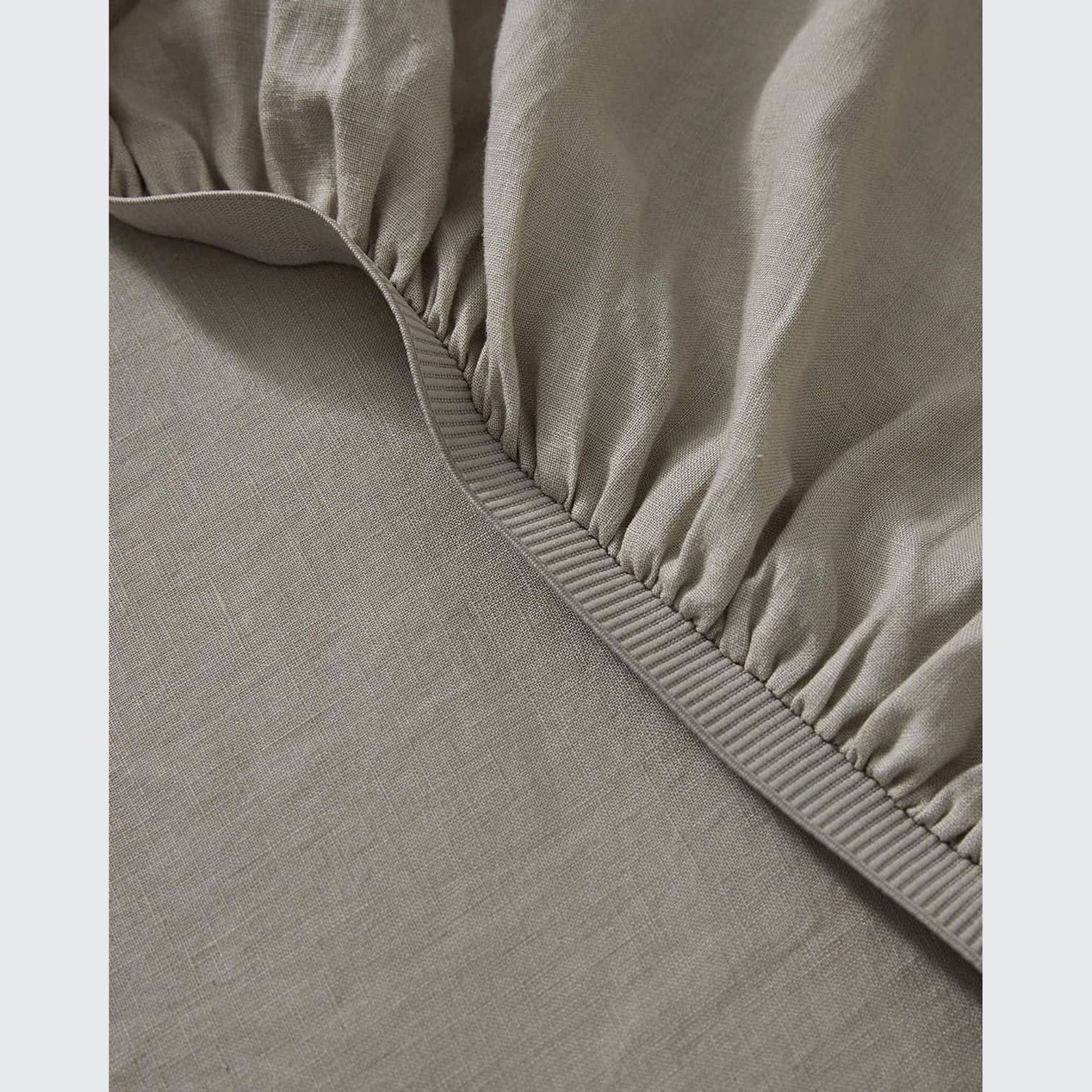 Ravello Linen Fitted Sheet - Pebble | Weave Home gallery detail image