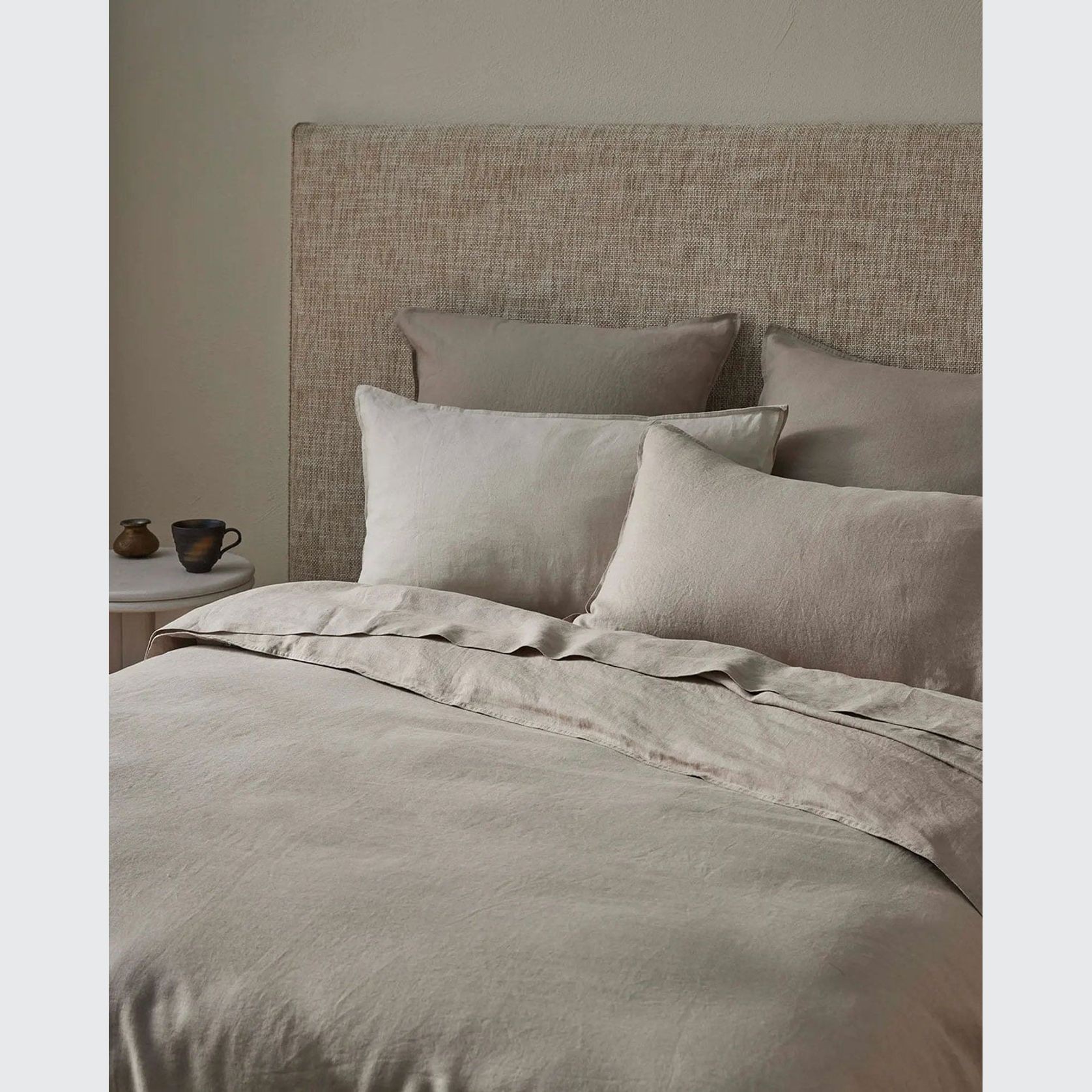 Ravello Linen Fitted Sheet - Pebble | Weave Home gallery detail image