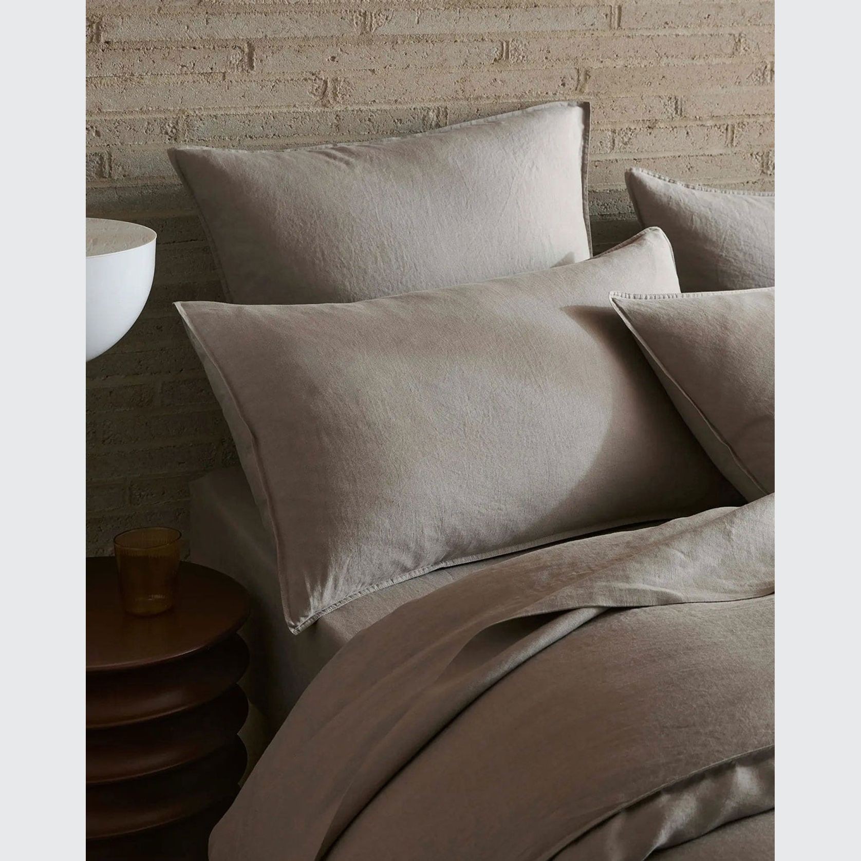 Ravello Linen Fitted Sheet - Pebble | Weave Home gallery detail image