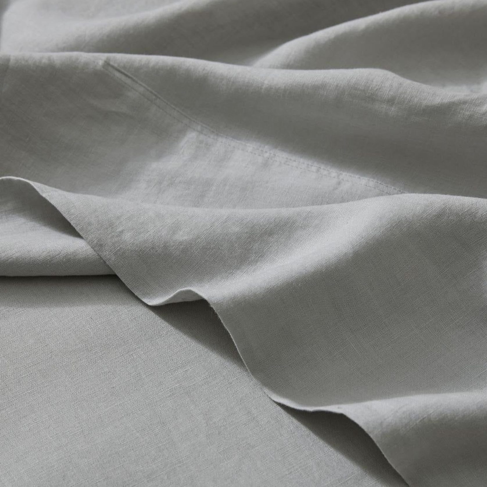 Ravello Linen Flat Sheet - Silver | Weave Home gallery detail image