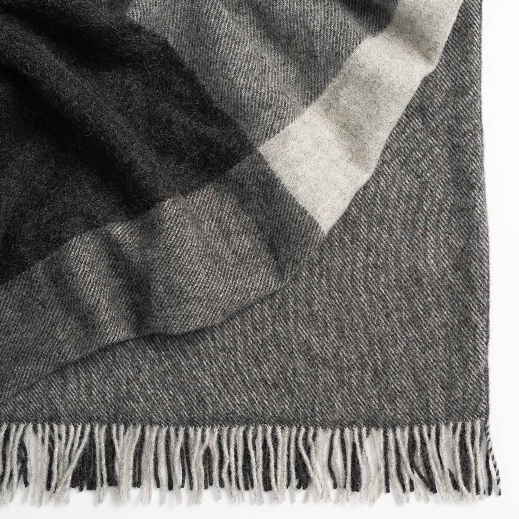 Weave Home Riverton Throw - Charcoal | 100% Wool | Large Size gallery detail image