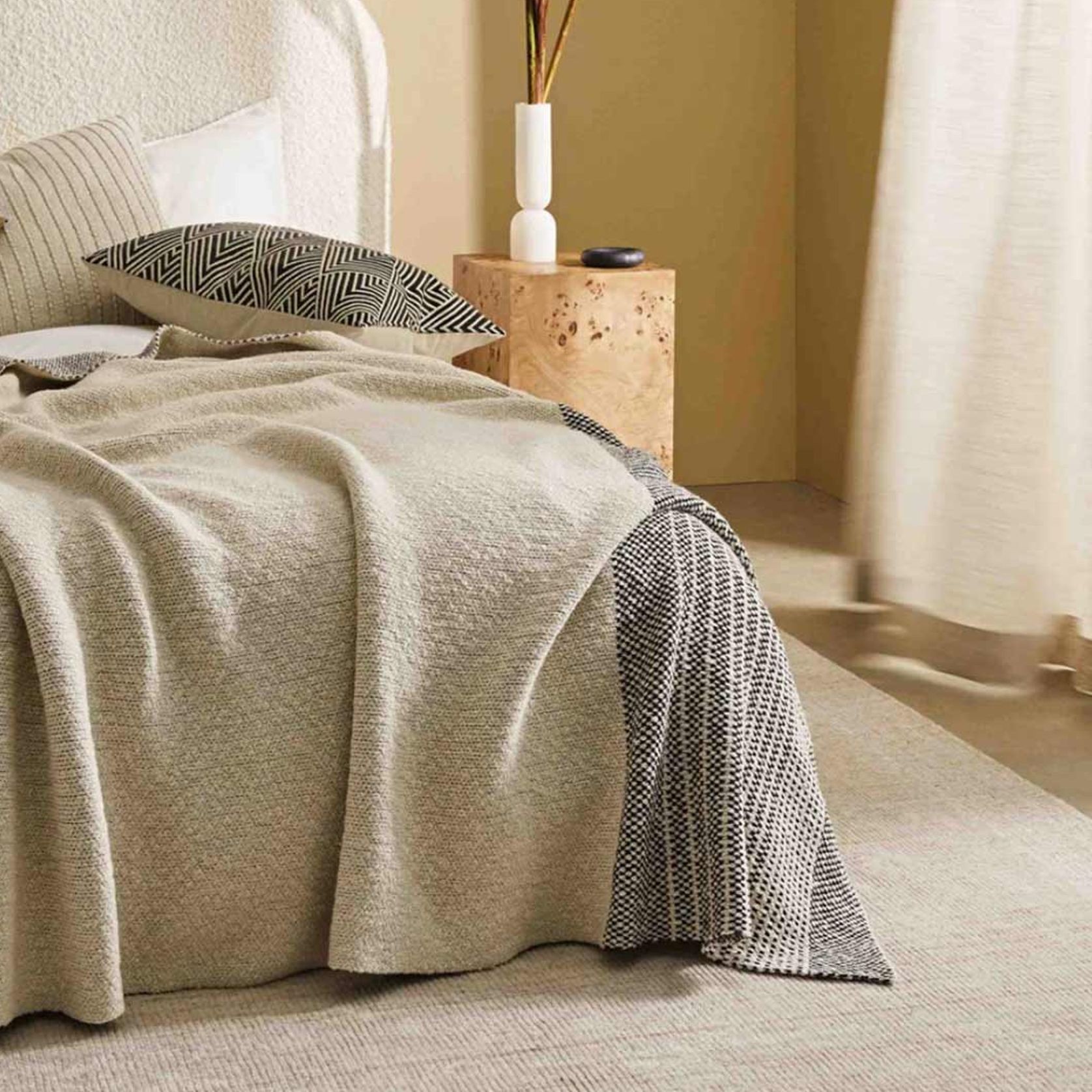 Weave Home Travertine Rug - Buff | Wool Blend Floor Rug | Two Sizes gallery detail image