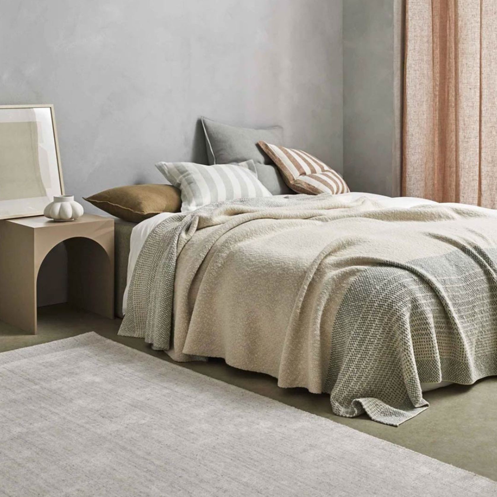 Weave Home Travertine Rug - Marble | Wool Blend Floor Rug | Two Sizes gallery detail image