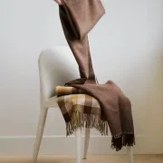 Weave Harris Merino Lambswool Throw - Acorn gallery detail image