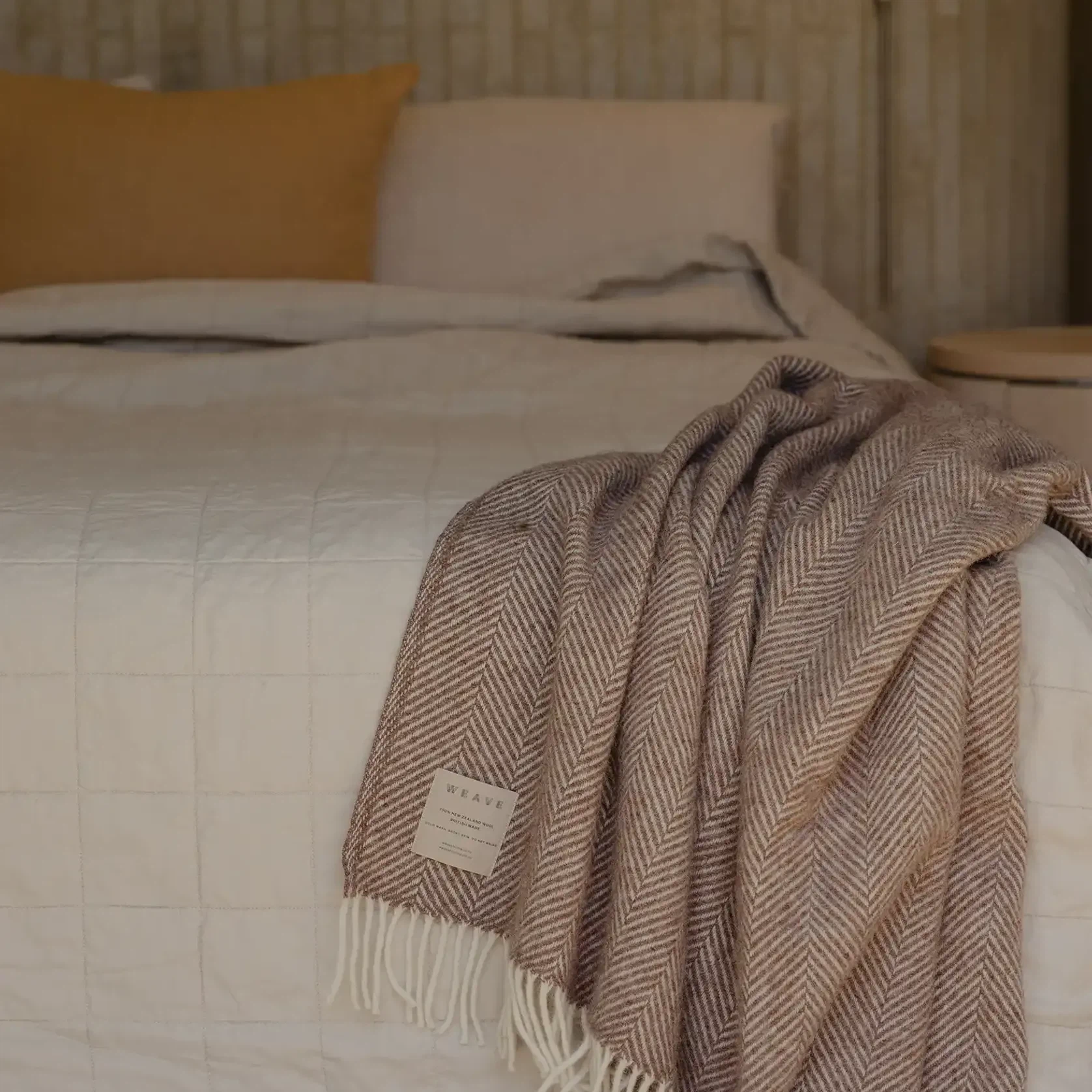 Weave Home Magnus Throw Blanket - Cocoa | 100% Wool gallery detail image