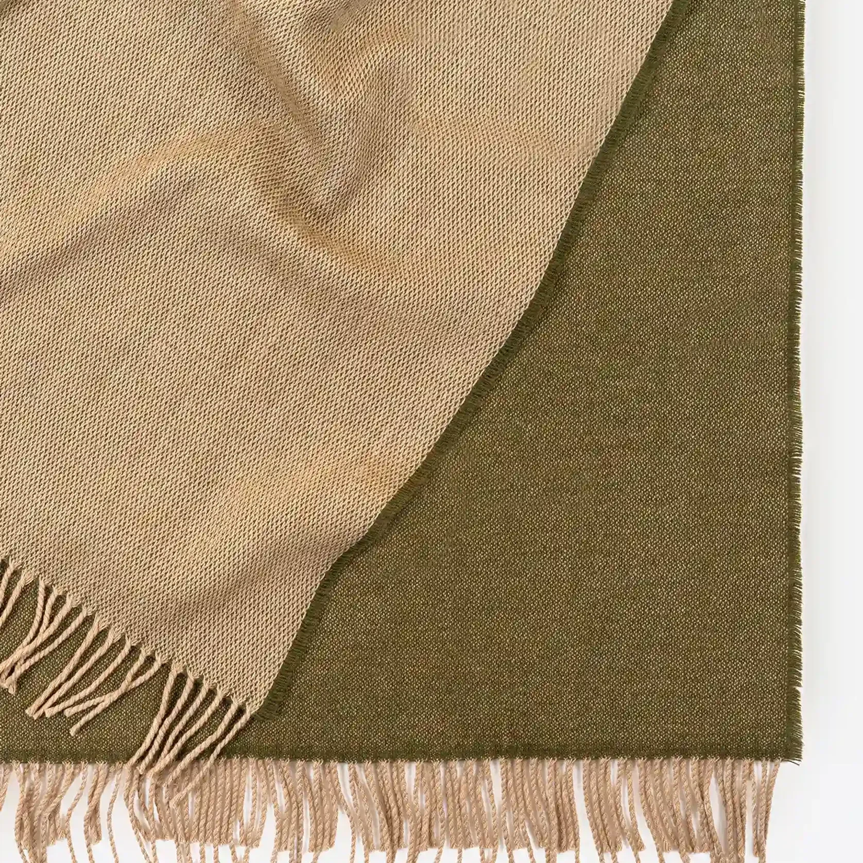 Weave Harris Merino Lambswool Throw - Moss gallery detail image