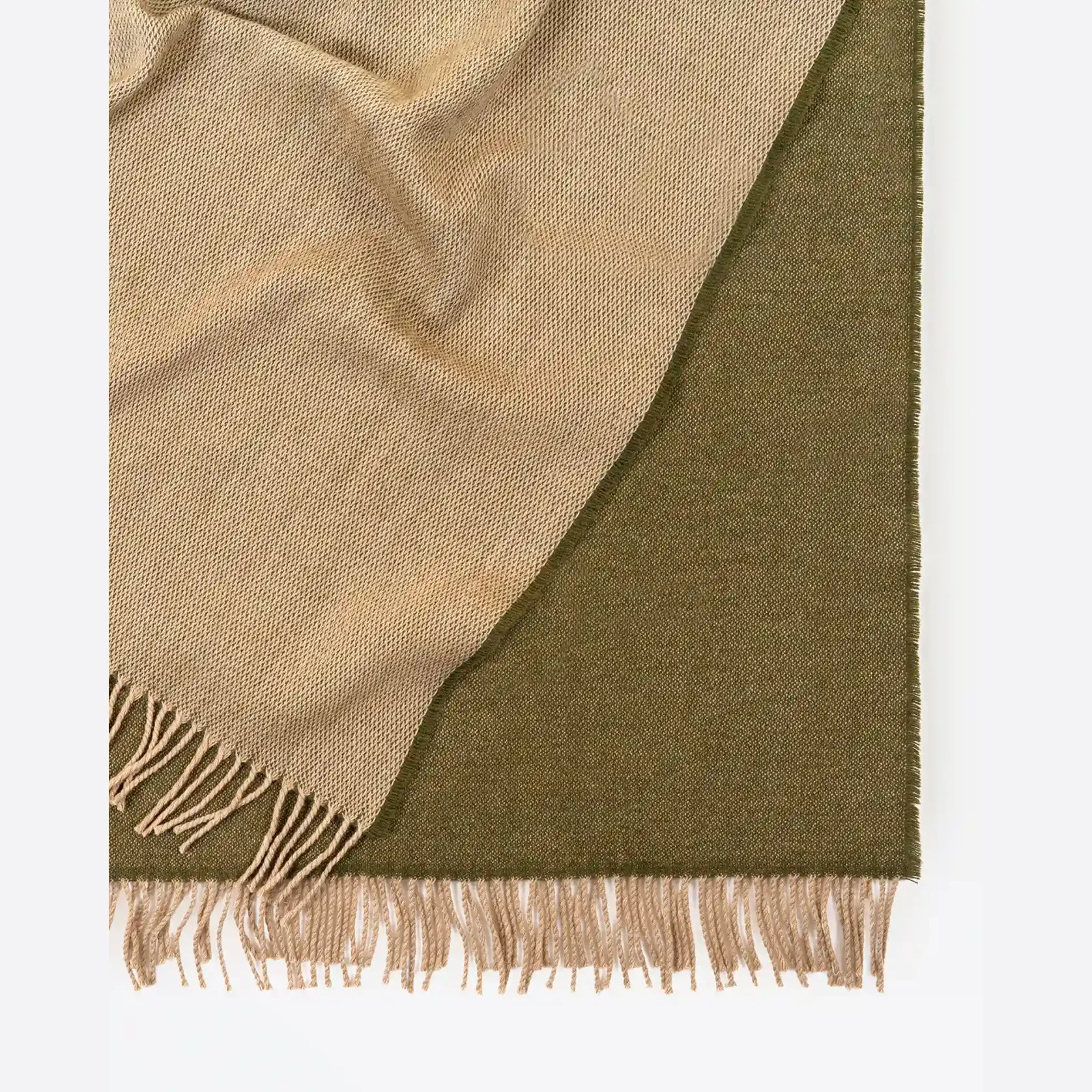 Weave Harris Merino Lambswool Throw - Moss gallery detail image
