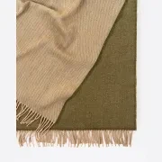 Weave Harris Merino Lambswool Throw - Moss gallery detail image