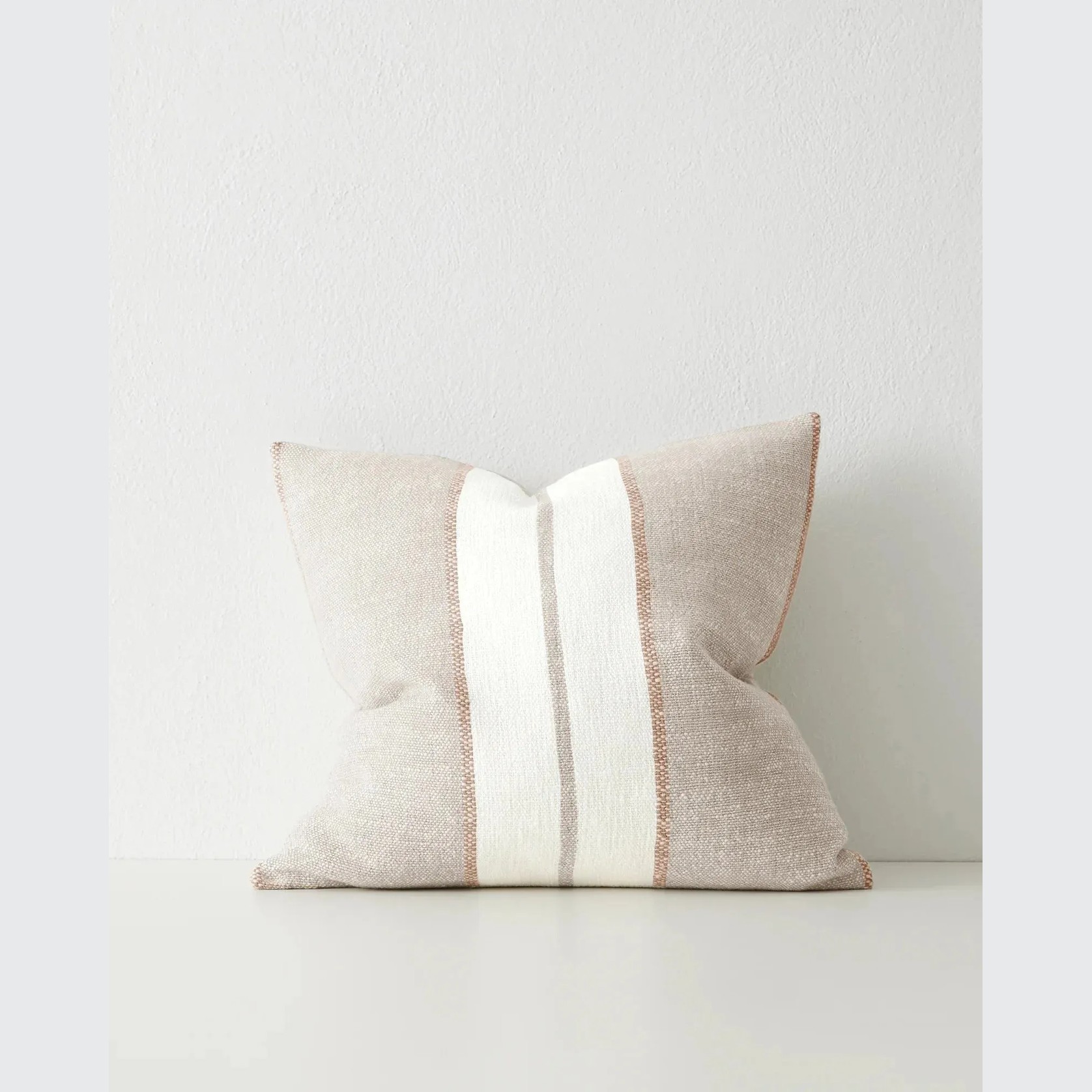 Weave Home Ottavio Cushion - Earth | Textured Stripe gallery detail image