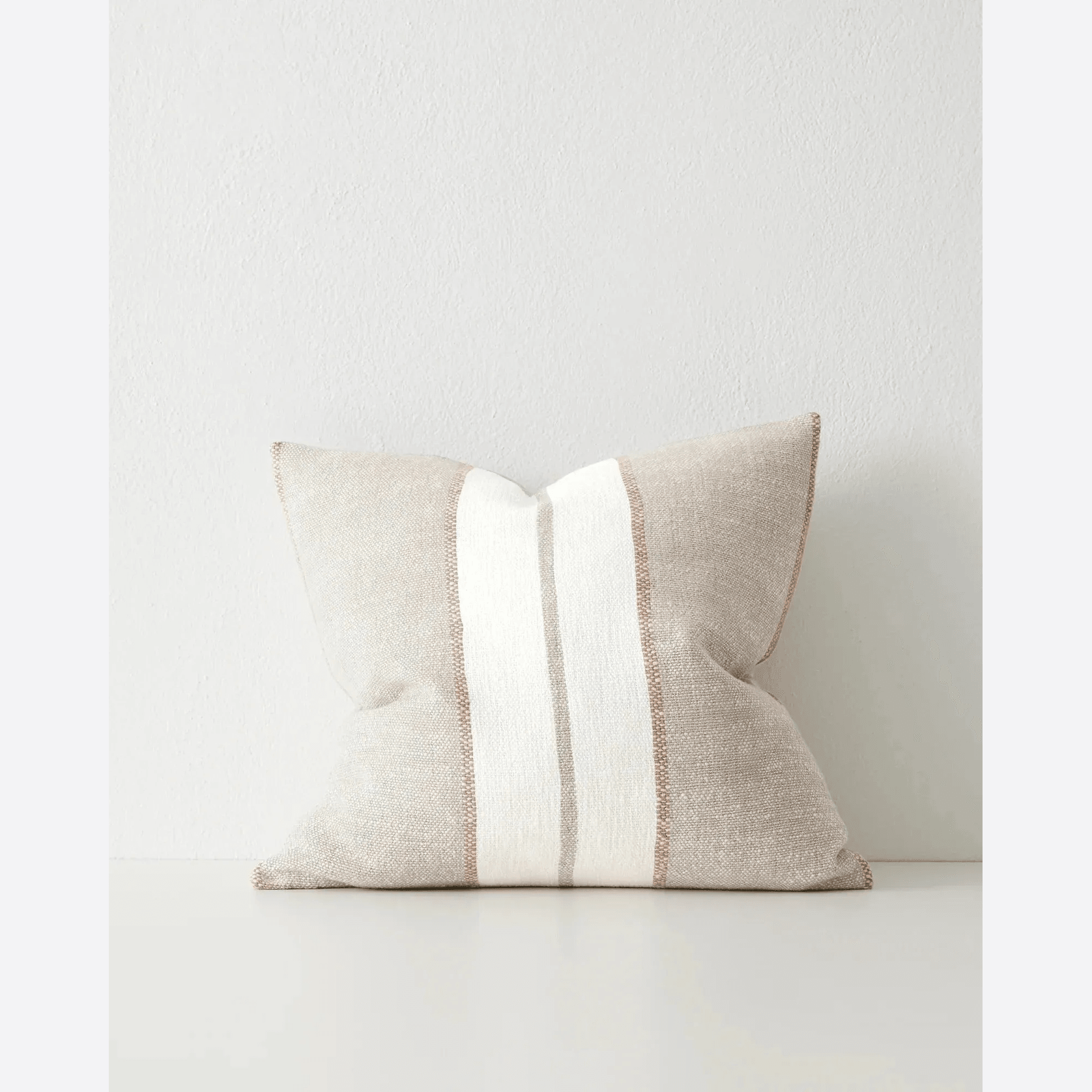 Weave Home Ottavio Cushion - Earth | Textured Stripe gallery detail image