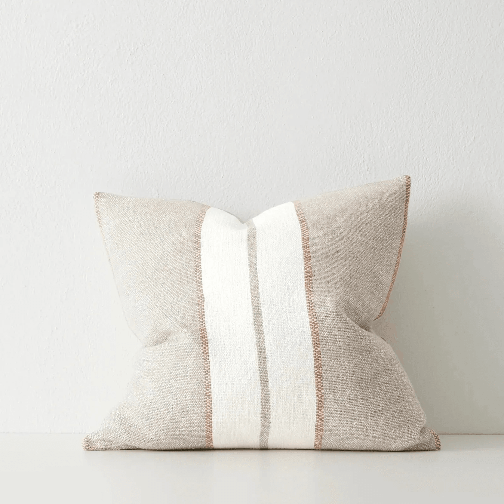 Weave Home Ottavio Cushion - Earth | Textured Stripe gallery detail image