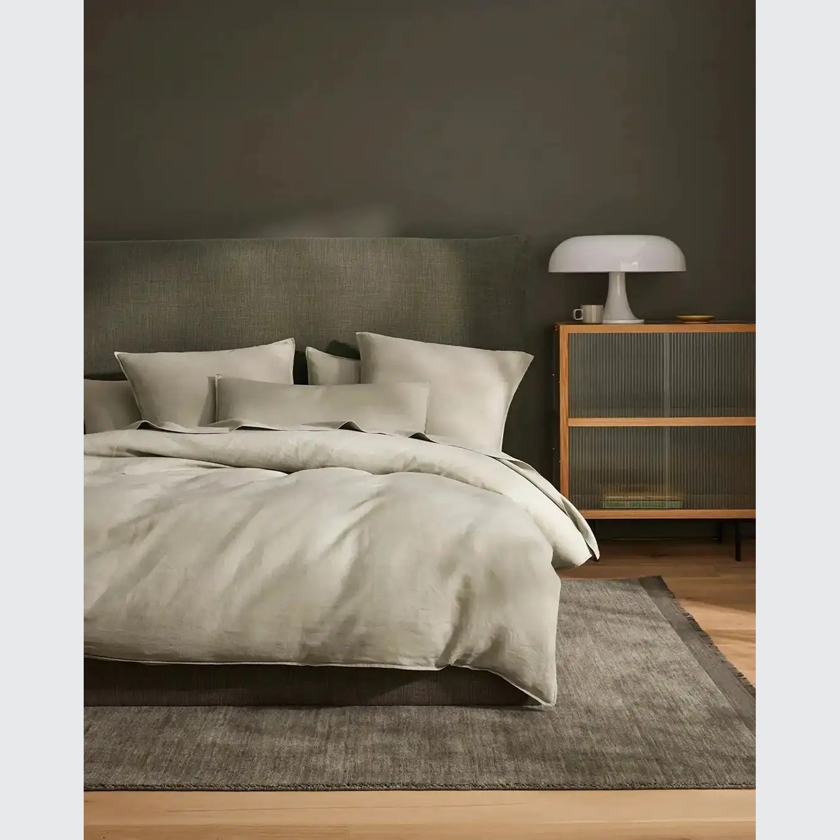 Ravello Linen Flat Sheet - Sage | Weave Home Bed Linen gallery detail image