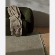 Weave Home Nevis Throw Blanket - Limestone | NZ Lambswool gallery detail image