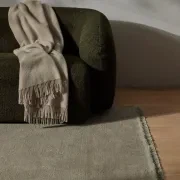 Weave Home Nevis Throw Blanket - Limestone | NZ Lambswool gallery detail image