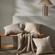 Weave Home Nevis Throw Blanket - Limestone | NZ Lambswool gallery detail image