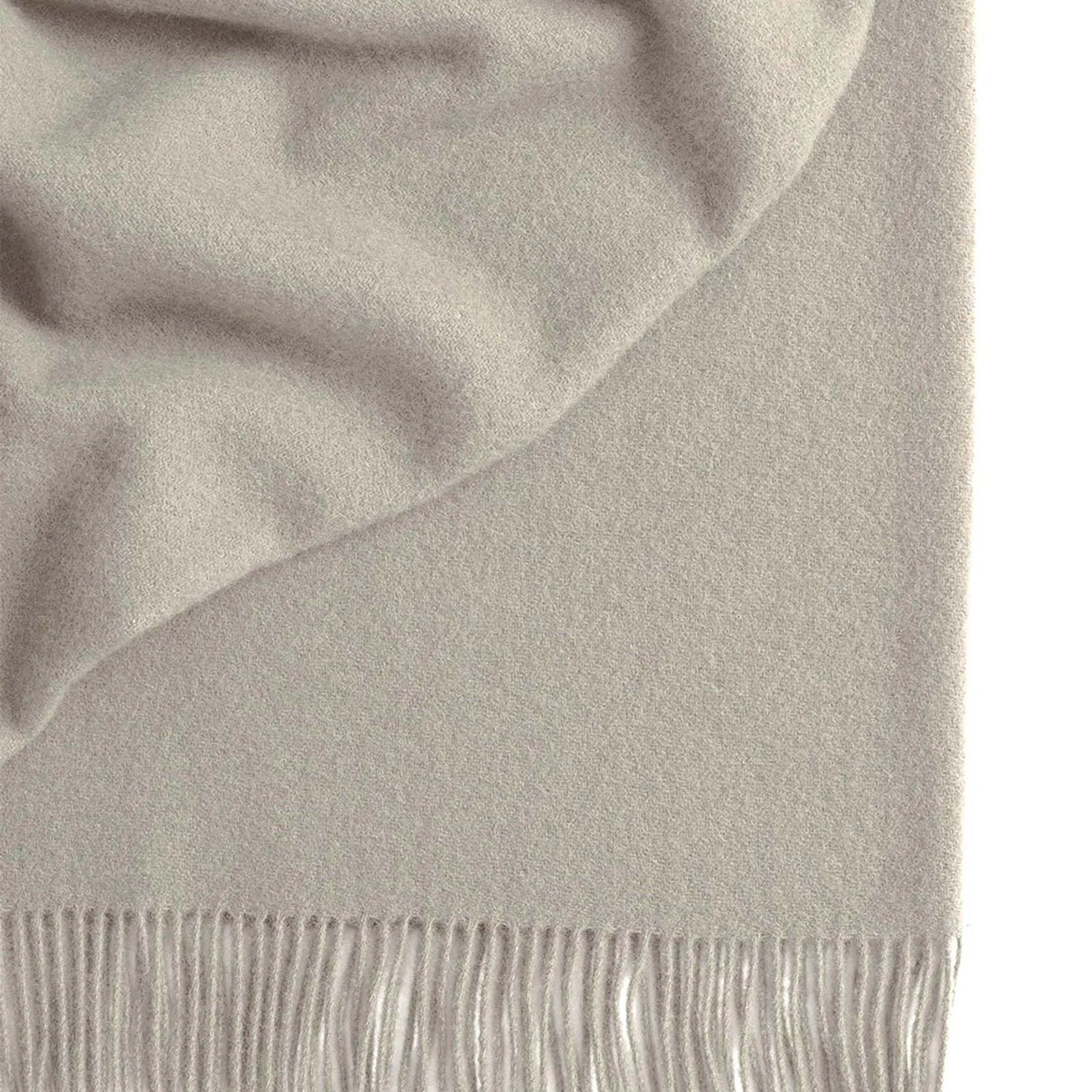 Weave Home Nevis Throw Blanket - Limestone | NZ Lambswool gallery detail image