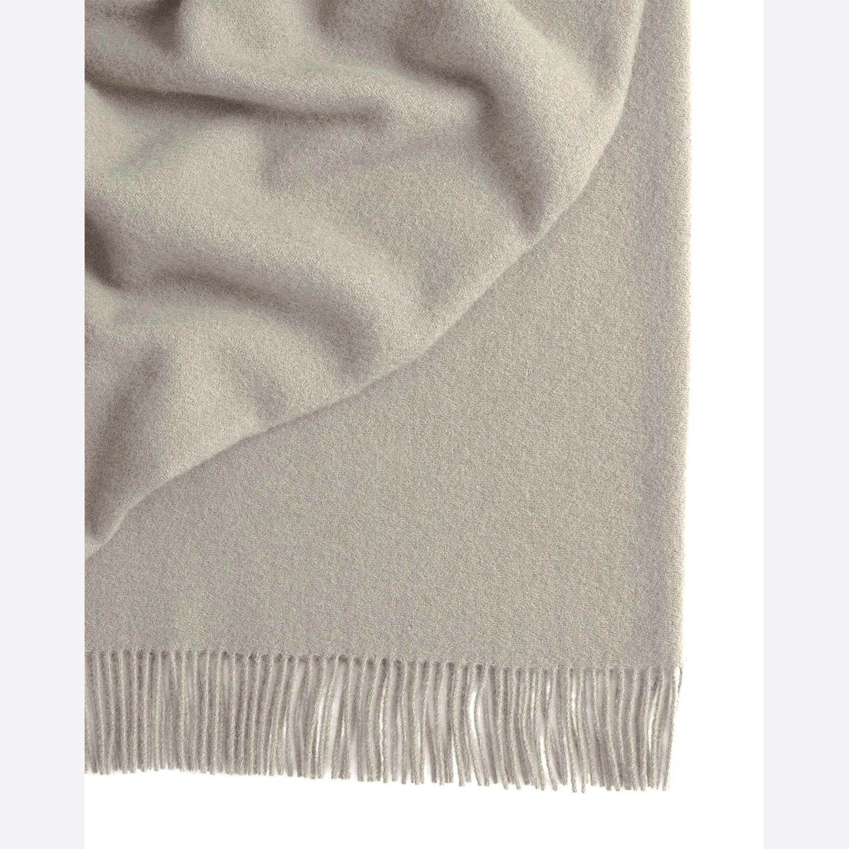 Weave Home Nevis Throw Blanket - Limestone | NZ Lambswool gallery detail image