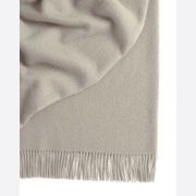 Weave Home Nevis Throw Blanket - Limestone | NZ Lambswool gallery detail image
