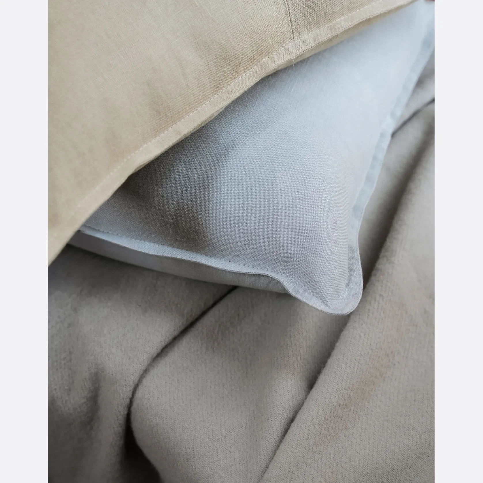 Weave Home Nevis Throw Blanket - Limestone | NZ Lambswool gallery detail image