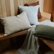 Weave Home Nevis Throw Blanket - Limestone | NZ Lambswool gallery detail image