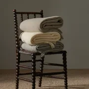 Weave Home Nevis Throw Blanket - Limestone | NZ Lambswool gallery detail image