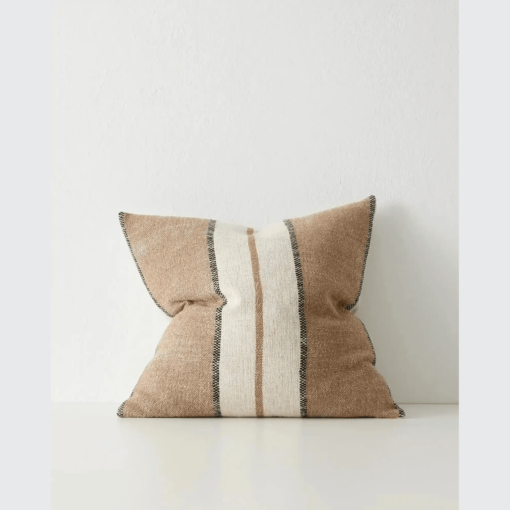 Weave Home Ottavio Cushion - Cocoa | Textured Stripe gallery detail image