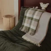 Weave Harris Merino Lambswool Throw - Natural gallery detail image